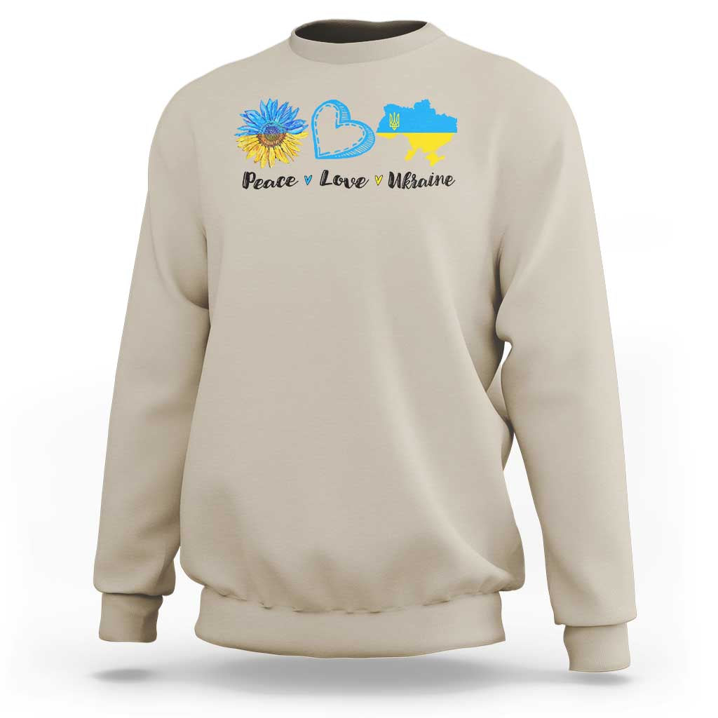 Peace Love Ukraine Sunflower Flag Sweatshirt