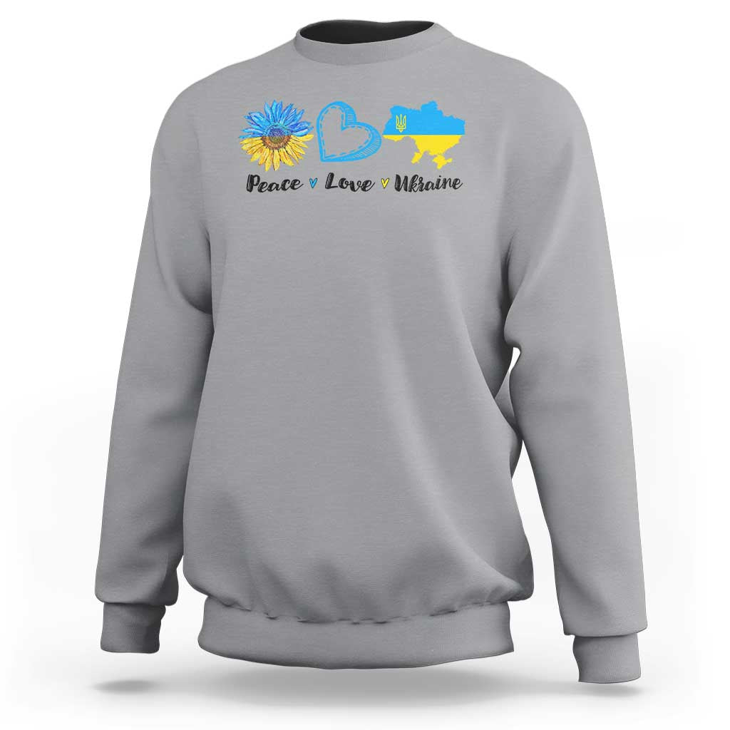 Peace Love Ukraine Sunflower Flag Sweatshirt