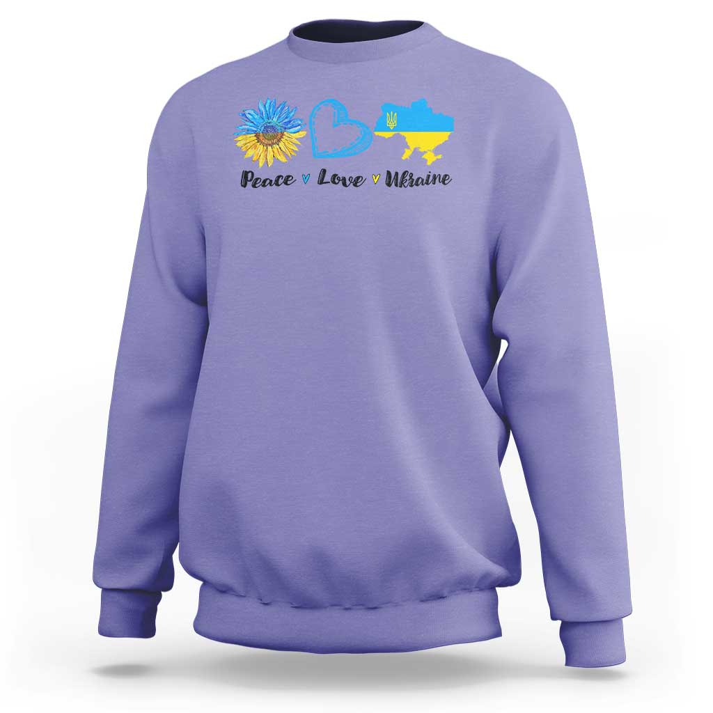 Peace Love Ukraine Sunflower Flag Sweatshirt