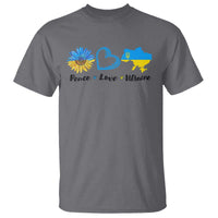 Peace Love Ukraine Sunflower Flag T Shirt