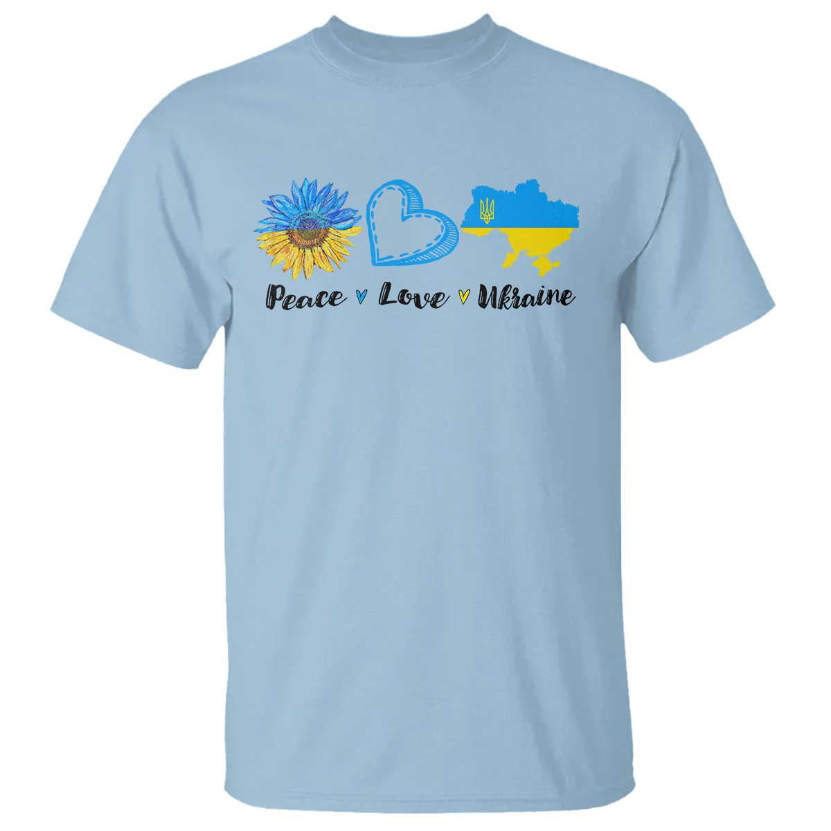 Peace Love Ukraine Sunflower Flag T Shirt