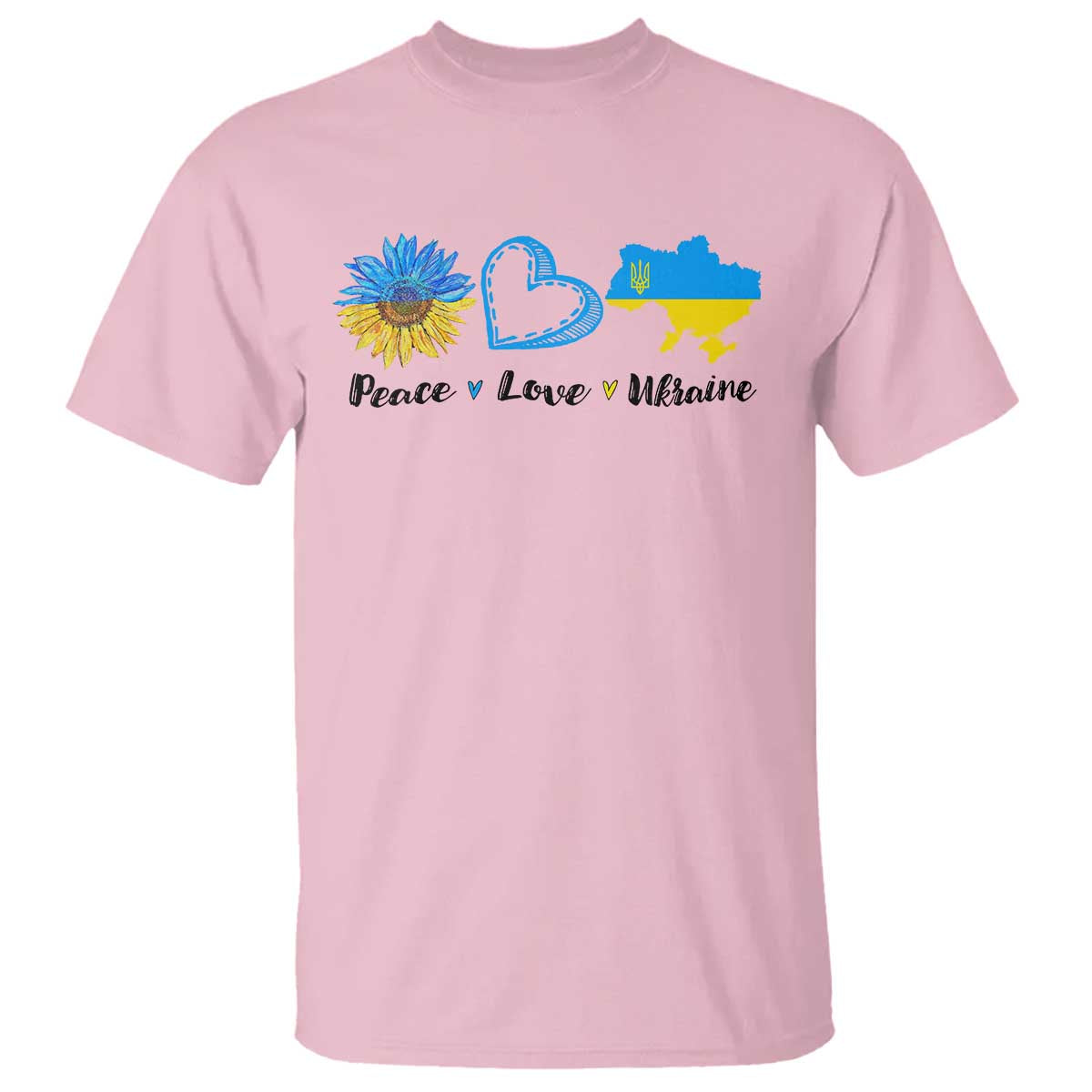 Peace Love Ukraine Sunflower Flag T Shirt
