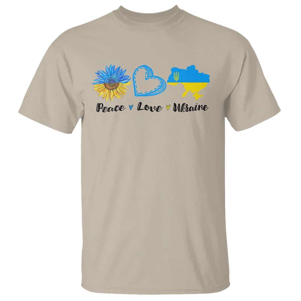 Peace Love Ukraine Sunflower Flag T Shirt