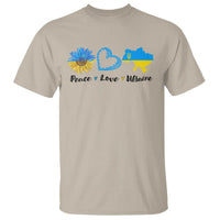Peace Love Ukraine Sunflower Flag T Shirt