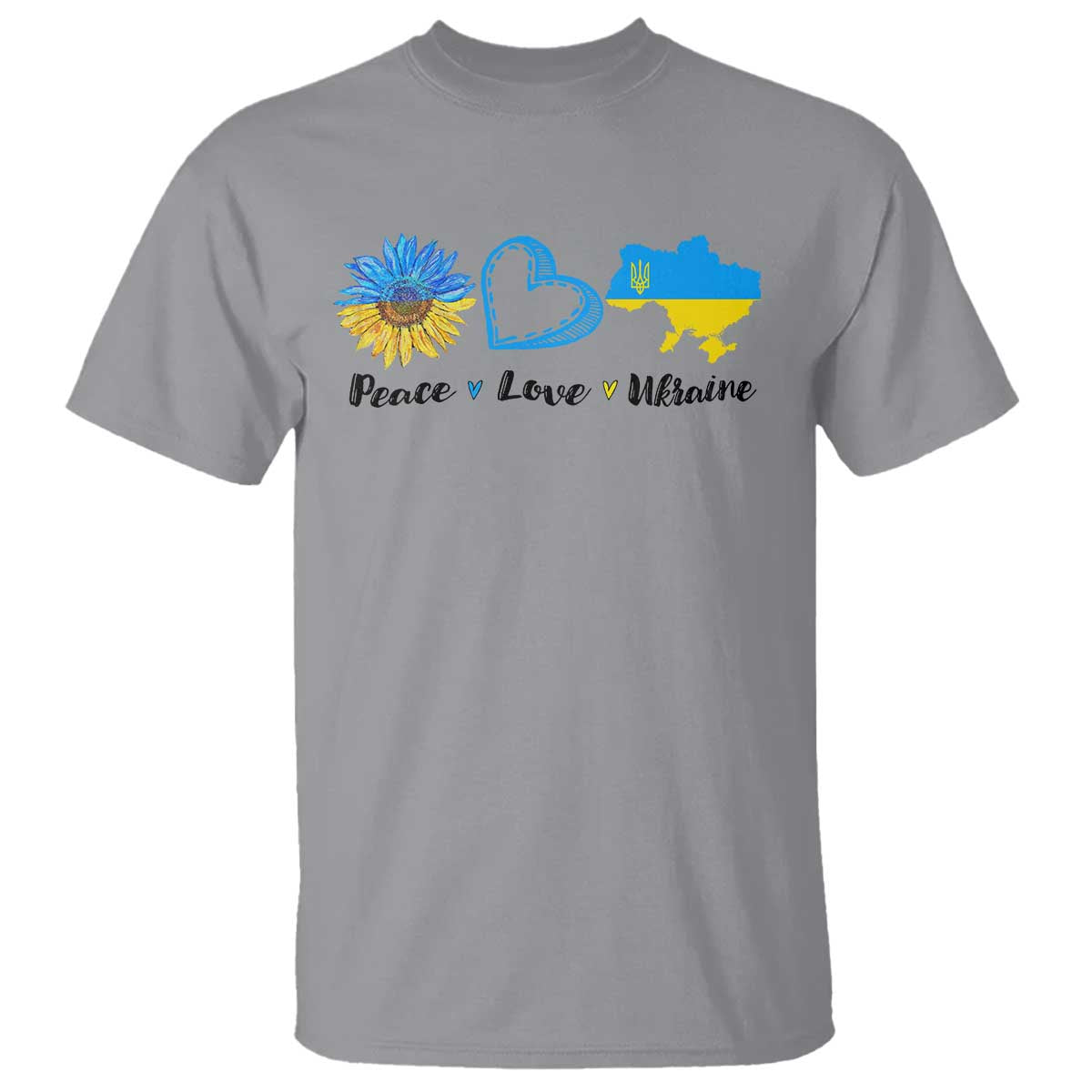 Peace Love Ukraine Sunflower Flag T Shirt
