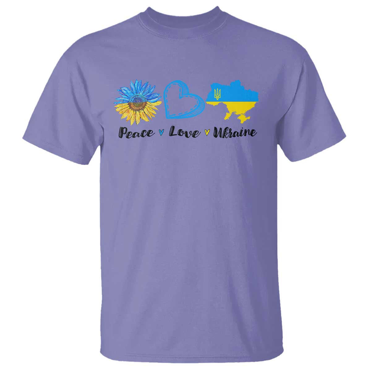 Peace Love Ukraine Sunflower Flag T Shirt
