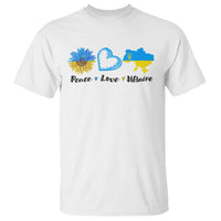 Peace Love Ukraine Sunflower Flag T Shirt