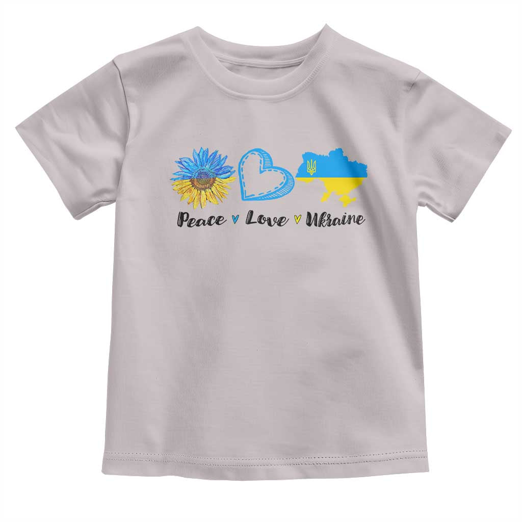 Peace Love Ukraine Sunflower Flag Toddler T Shirt