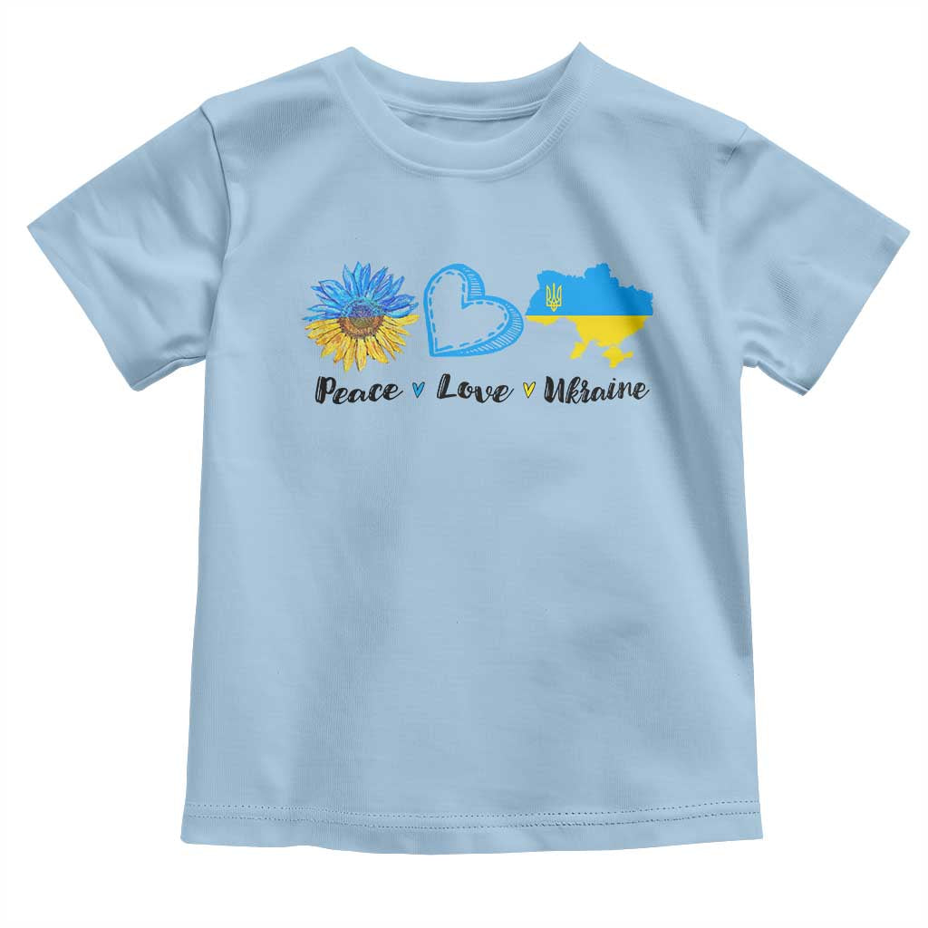 Peace Love Ukraine Sunflower Flag Toddler T Shirt