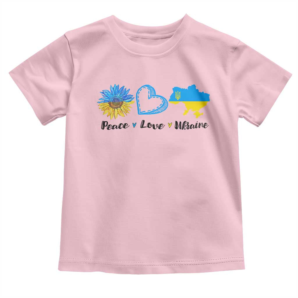 Peace Love Ukraine Sunflower Flag Toddler T Shirt