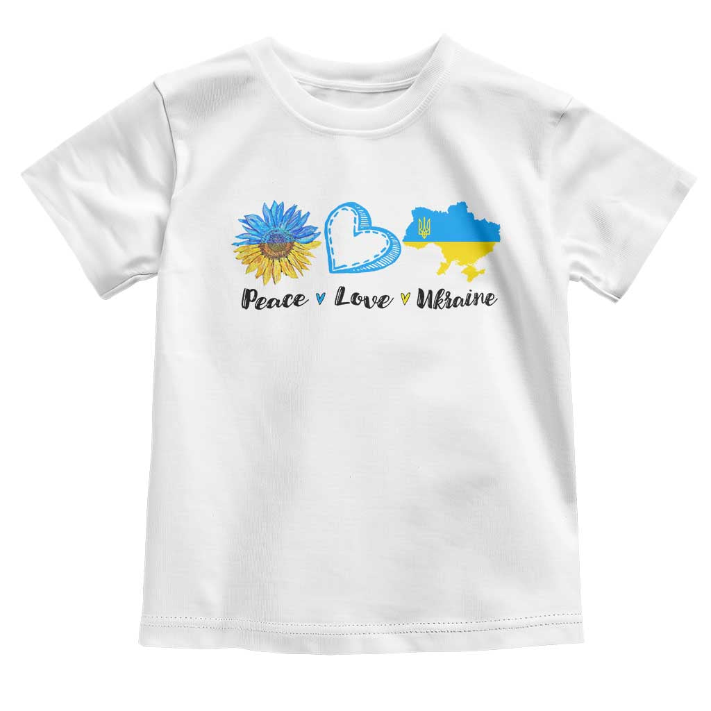Peace Love Ukraine Sunflower Flag Toddler T Shirt