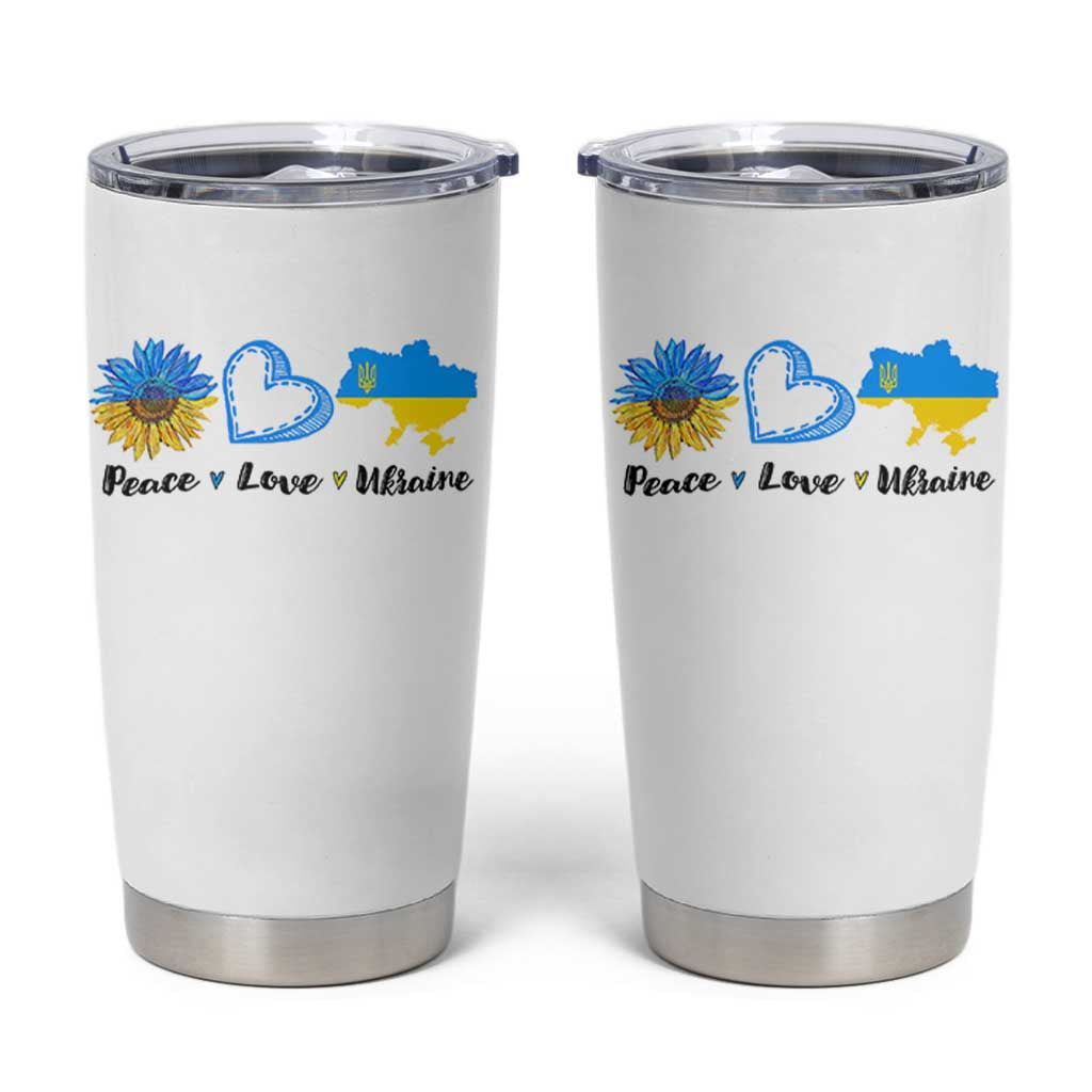 Peace Love Ukraine Sunflower Flag Tumbler Cup