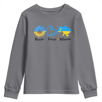Peace Love Ukraine Sunflower Flag Youth Sweatshirt