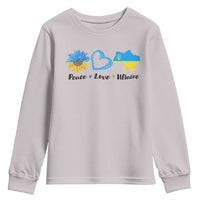 Peace Love Ukraine Sunflower Flag Youth Sweatshirt