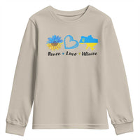 Peace Love Ukraine Sunflower Flag Youth Sweatshirt