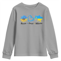 Peace Love Ukraine Sunflower Flag Youth Sweatshirt