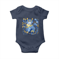 Ukraine Cat Floral Vintage Ukrainian Flag Baby Onesie
