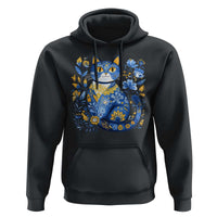 Ukraine Cat Floral Vintage Ukrainian Flag Hoodie