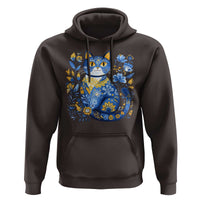 Ukraine Cat Floral Vintage Ukrainian Flag Hoodie