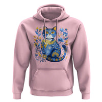 Ukraine Cat Floral Vintage Ukrainian Flag Hoodie