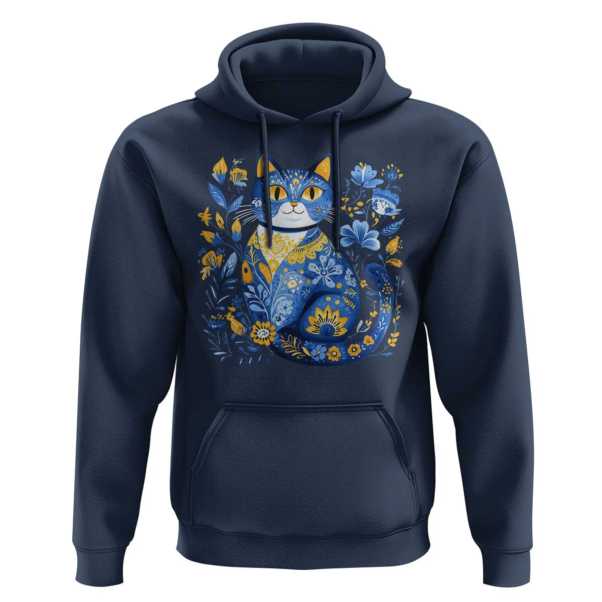 Ukraine Cat Floral Vintage Ukrainian Flag Hoodie