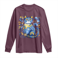 Ukraine Cat Floral Vintage Ukrainian Flag Long Sleeve Shirt