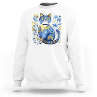 Ukraine Cat Floral Vintage Ukrainian Flag Sweatshirt