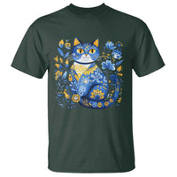 Ukraine Cat Floral Vintage Ukrainian Flag T Shirt