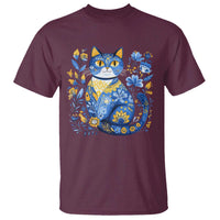 Ukraine Cat Floral Vintage Ukrainian Flag T Shirt