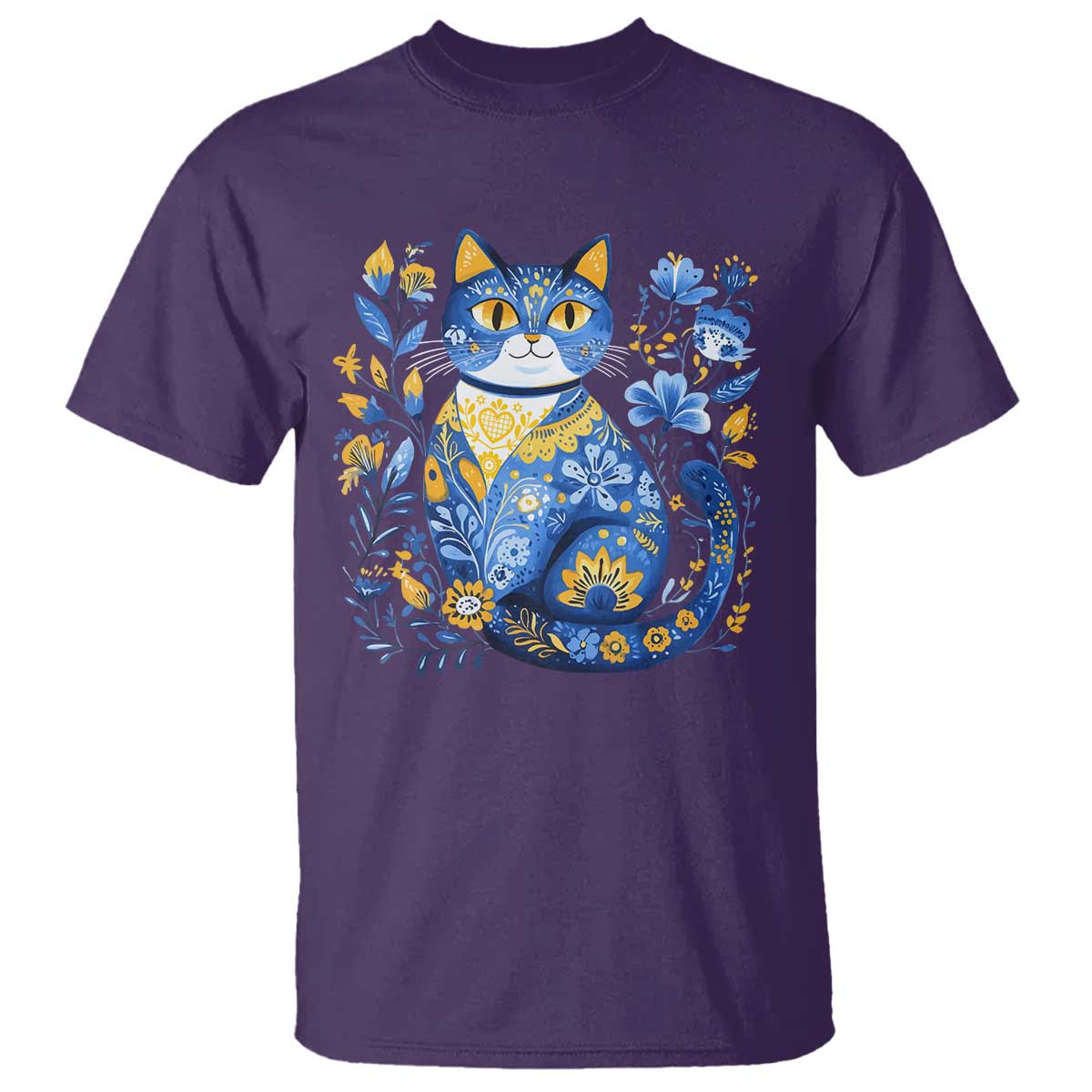 Ukraine Cat Floral Vintage Ukrainian Flag T Shirt