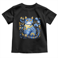 Ukraine Cat Floral Vintage Ukrainian Flag Toddler T Shirt