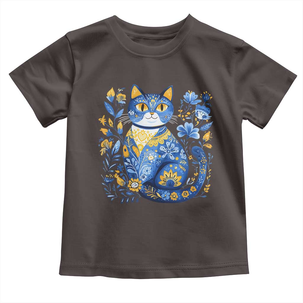 Ukraine Cat Floral Vintage Ukrainian Flag Toddler T Shirt