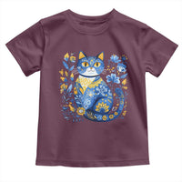 Ukraine Cat Floral Vintage Ukrainian Flag Toddler T Shirt