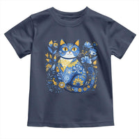 Ukraine Cat Floral Vintage Ukrainian Flag Toddler T Shirt