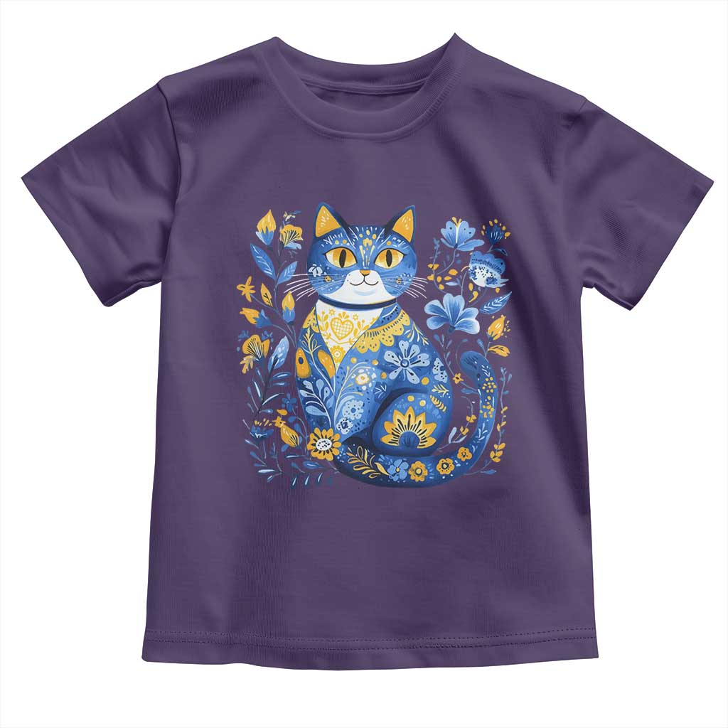 Ukraine Cat Floral Vintage Ukrainian Flag Toddler T Shirt