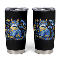 Ukraine Cat Floral Vintage Ukrainian Flag Tumbler Cup
