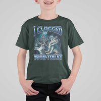 Alpha Wolf Meme T Shirt For Kid I Clogged Your Toilet Funny Unhinged Stupid Brainrot