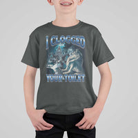Alpha Wolf Meme T Shirt For Kid I Clogged Your Toilet Funny Unhinged Stupid Brainrot
