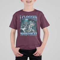 Alpha Wolf Meme T Shirt For Kid I Clogged Your Toilet Funny Unhinged Stupid Brainrot