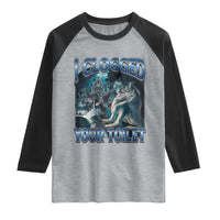 Alpha Wolf Meme Raglan Shirt I Clogged Your Toilet Funny Unhinged Stupid Brainrot