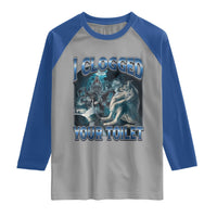 Alpha Wolf Meme Raglan Shirt I Clogged Your Toilet Funny Unhinged Stupid Brainrot