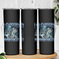 Alpha Wolf Meme Skinny Tumbler I Clogged Your Toilet Funny Unhinged Stupid Brainrot