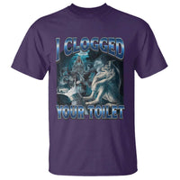 Alpha Wolf Meme T Shirt I Clogged Your Toilet Funny Unhinged Stupid Brainrot