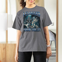 Alpha Wolf Meme T Shirt For Women I Clogged Your Toilet Funny Unhinged Stupid Brainrot