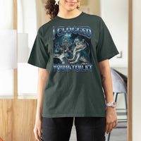 Alpha Wolf Meme T Shirt For Women I Clogged Your Toilet Funny Unhinged Stupid Brainrot