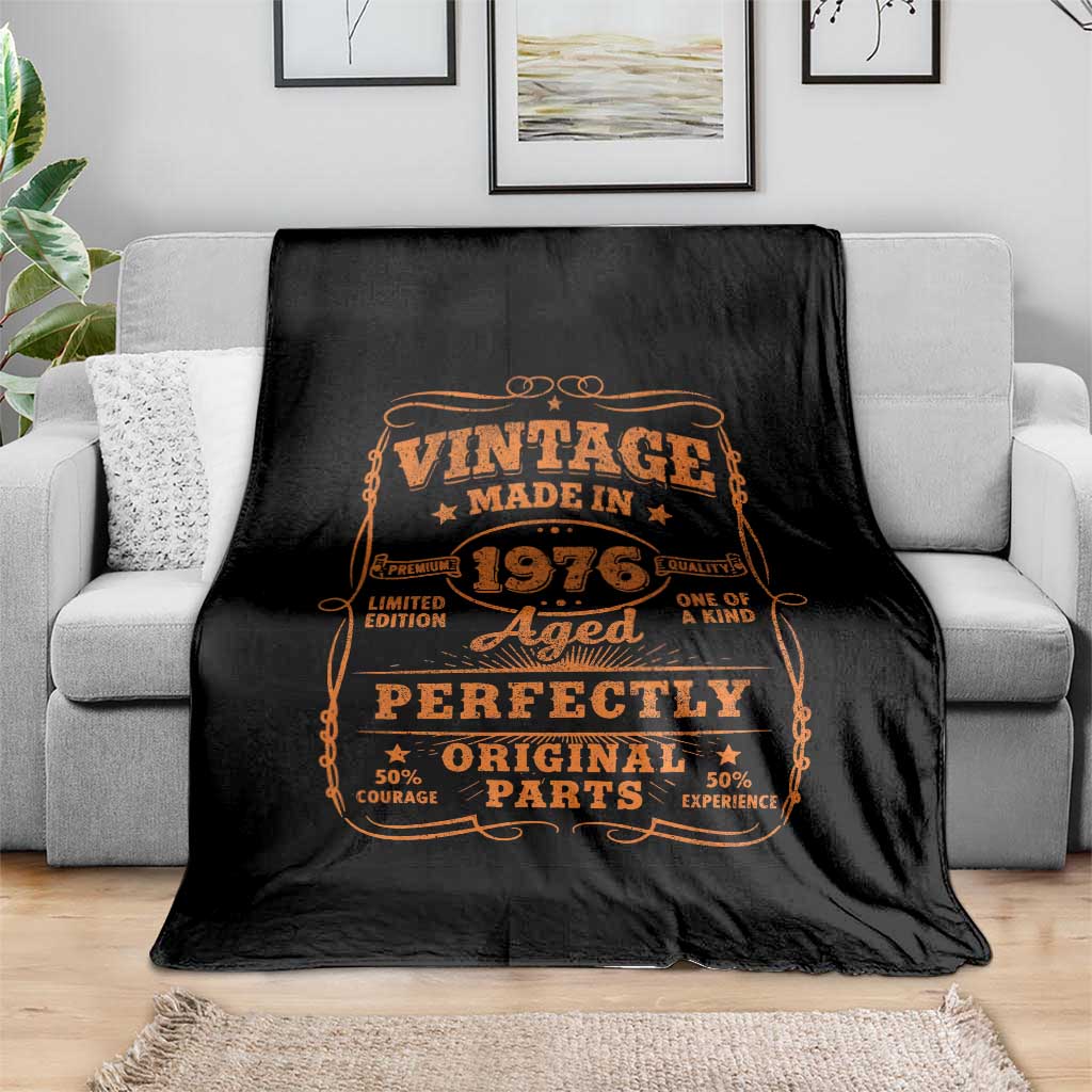 Vintage 50 Birthday Throw Blanket 50yr 1976 50th Birthday