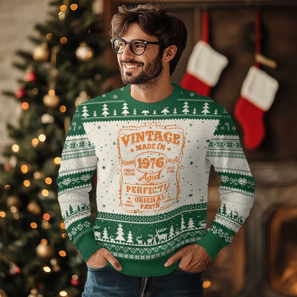 Vintage 50 Birthday Ugly Christmas Sweater 50yr 1976 50th Birthday