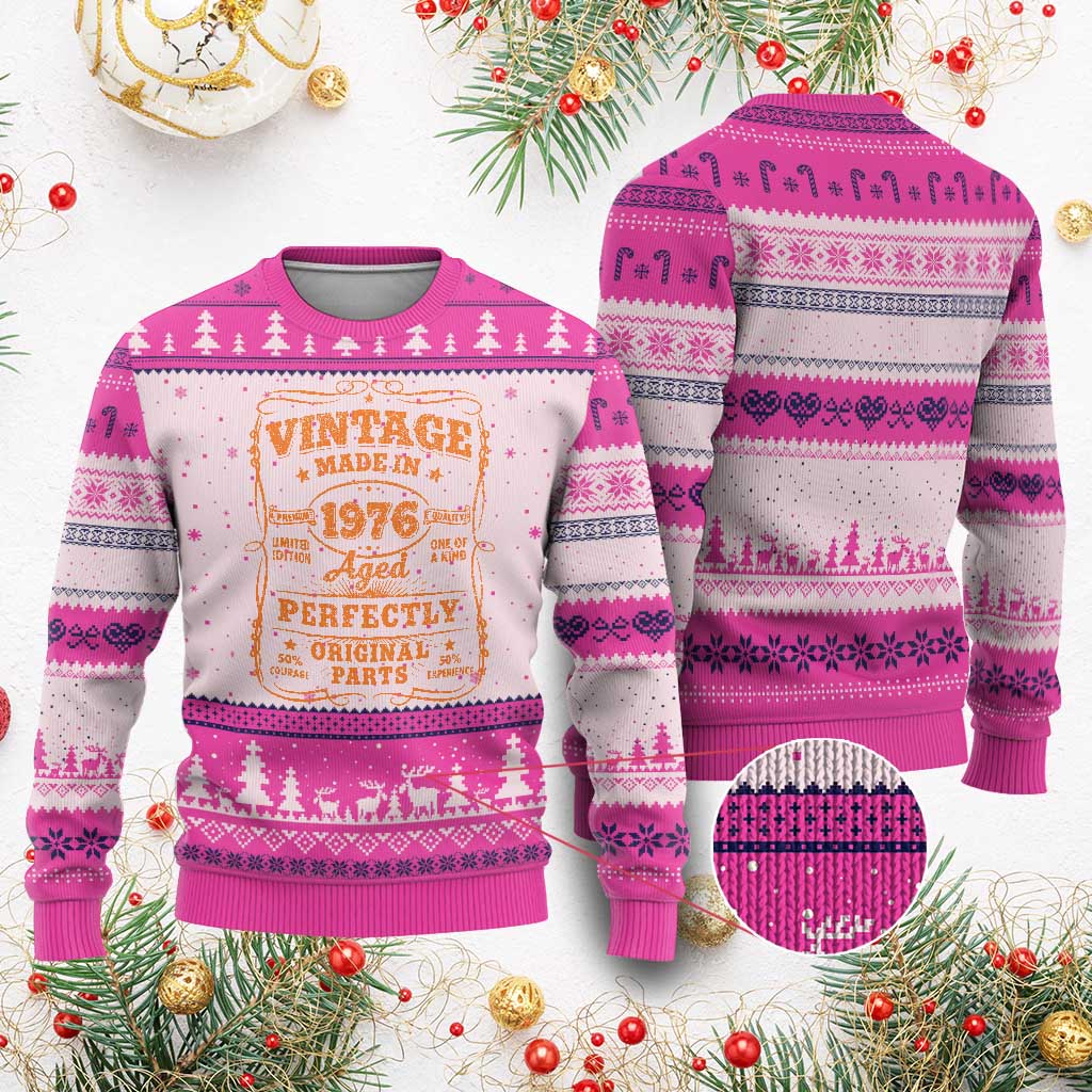 Vintage 50 Birthday Ugly Christmas Sweater 50yr 1976 50th Birthday