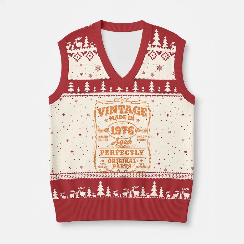 Vintage 50 Birthday V-Neck Knit Sweater Vest 50yr 1976 50th Birthday