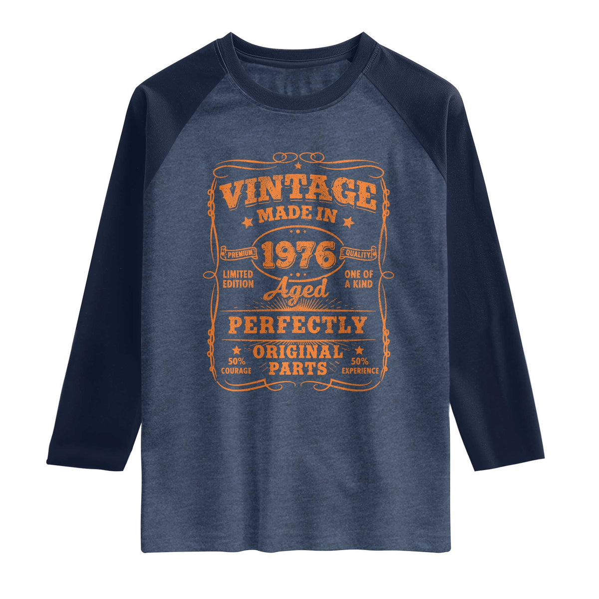 Vintage 50 Birthday Raglan Shirt 50yr 1976 50th Birthday